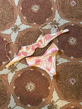 Frankie's Bikinis Pink Floral Underwire Bikini